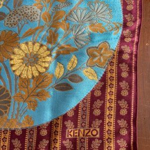 Kenzo Silk & Wool Multi-Color Large, Rectangular Scarf/Wrap NWOT from France